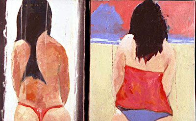 Two Women in Cairo Hotel Room I. Diptych